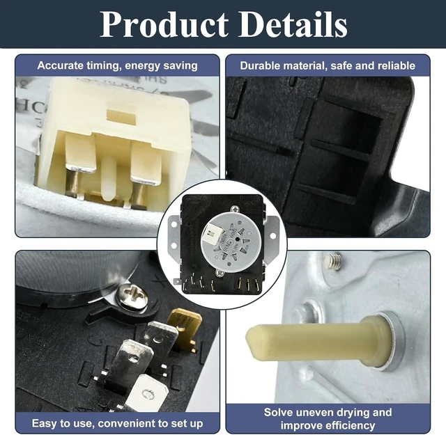 Alt view image 2 of 7 - W10185969 WPW10185969 Dryer Timer Compatible with May-tag 7MMGP0035WQ0,Compatible with whirl-pool WGD5000VQ1, 7MWG45500SQ1, Replacement for 418-093-20-B5, 1-Year Warranty.