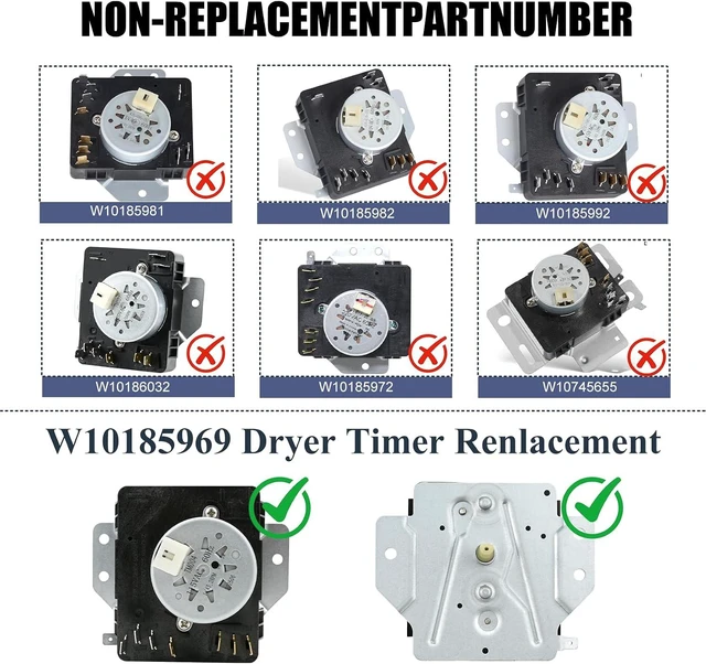 Alt view image 7 of 7 - W10185969 WPW10185969 Dryer Timer Compatible with May-tag 7MMGP0035WQ0,Compatible with whirl-pool WGD5000VQ1, 7MWG45500SQ1, Replacement for 418-093-20-B5, 1-Year Warranty.