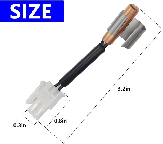 Alt view image 2 of 7 - Upgraded 3 Pack W10383615 Refrigerator Thermistor with Clip Compatible with Whir-lpool refrigerator Replaces WPW10383615VP 2118226 AP6020675