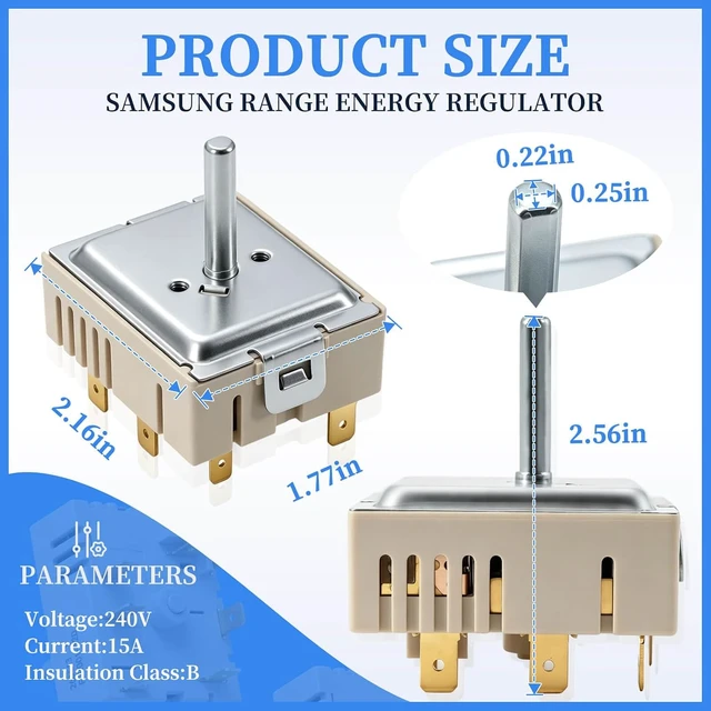 Alt view image 4 of 7 - DG44-01006C Infinite Control Switch Compatible with Samsung NE63A6511SS NE63T8111SG NE63T8311SS Replacement for PER001-12D 4978126 AP7014551 PS16556816 EAP16556816 ASM38045