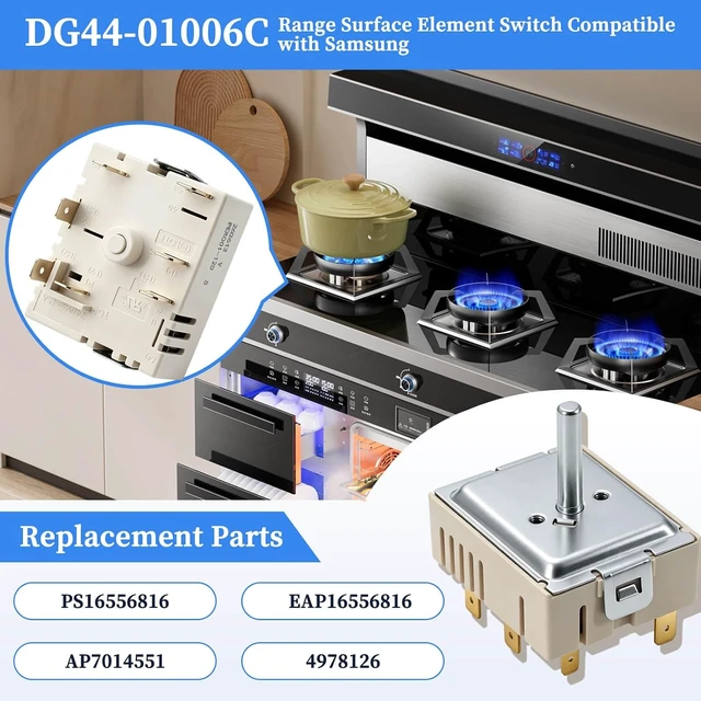Alt view image 7 of 7 - DG44-01006C Infinite Control Switch Compatible with Samsung NE63A6511SS NE63T8111SG NE63T8311SS Replacement for PER001-12D 4978126 AP7014551 PS16556816 EAP16556816 ASM38045