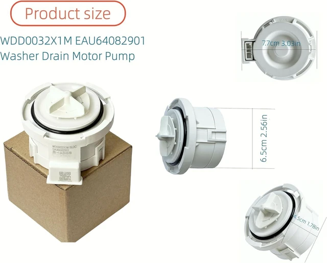 Alt view image 4 of 7 - EAU64082901 WDD0032X1M Washer Drain Motor Pump Fit for LG Washing Machine, Compatible with WKEX200HBA WM3400CW,1811568,AH2577722,EA257772,EAU64082901,EAU64082902,EAU63743803,EAU63743805, BLDC 26V