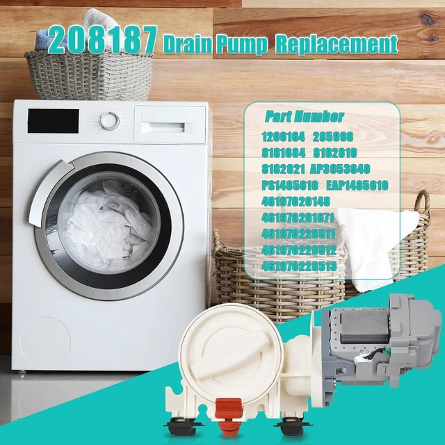 Alt view image 5 of 6 - 280187 8181684 Front Load Clothes Washer Drain Pump Filter Assembly,120V 60Hz 0.70W 0.95A, 1200164 Drain Pump Compatible with Whirlpool Duet Maytag Epic Kenmore HE Front Load Washers