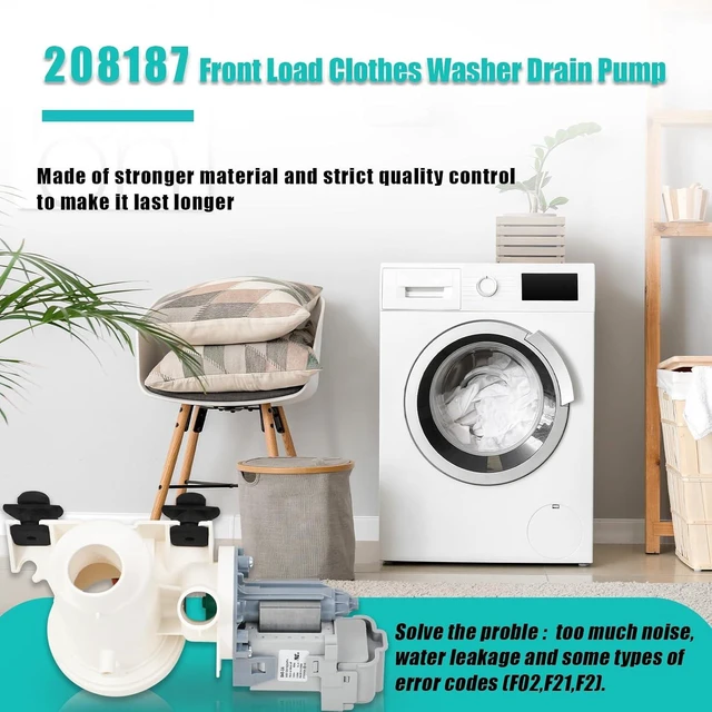 Alt view image 3 of 6 - 280187 8181684 Front Load Clothes Washer Drain Pump Filter Assembly,120V 60Hz 0.70W 0.95A, 1200164 Drain Pump Compatible with Whirlpool Duet Maytag Epic Kenmore HE Front Load Washers
