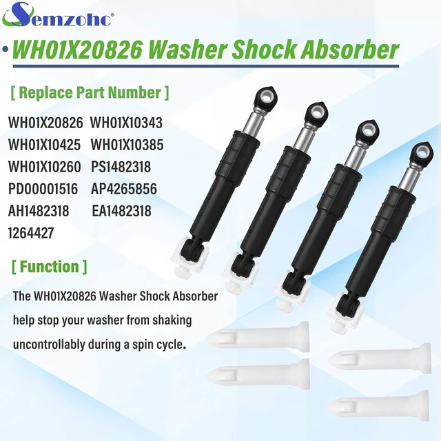 Alt view image 5 of 7 - WH01X20826 Washer Shock Absorber Kit Fit for G.E Washer Damper Shock Replaces WH01X10343 AP4265856 WH01X10385 WH01X10425 AH1482318 EA1482318 WH01X10260 PS1482318 - with 4 Shocks and 4 Pins