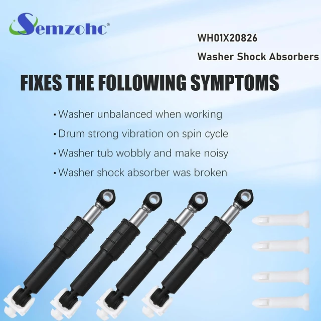 Alt view image 2 of 7 - WH01X20826 Washer Shock Absorber Kit Fit for G.E Washer Damper Shock Replaces WH01X10343 AP4265856 WH01X10385 WH01X10425 AH1482318 EA1482318 WH01X10260 PS1482318 - with 4 Shocks and 4 Pins