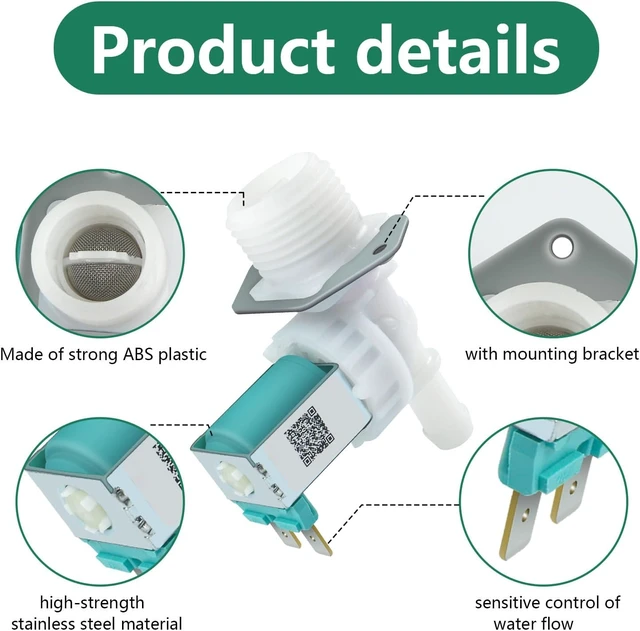 Alt view image 5 of 7 - DD33-01002B Dishwasher Water Inlet Valve for Samsung Dishwasher AP6975653 PD00062560 PS12740663 33290467/329 DW80B7071US/AA-00 DW80R7060US/AA-00 Replacement Parts
