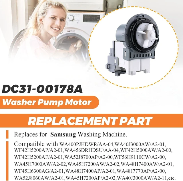 Alt view image 5 of 7 - OEM DC31-00178A PX3516-01 Washer Drain Pump Upgrade Fit for SAMSUNG Washer, Replaces DC31-00187A DC97-19289F DC31-00178D B35-3a DC97-20621A PX3516-01, 5 YEARS WARRANTY by Beaquicy