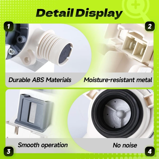 Alt view image 5 of 7 - W11399437 W11259498 Washer Drain Pump Assembly for Whirlpool Maytag Kenmore,B25-3A04 Washing Machine Drain Pump Replace W11259498 4961028 AP6974144 PS12731241 EAP12731241