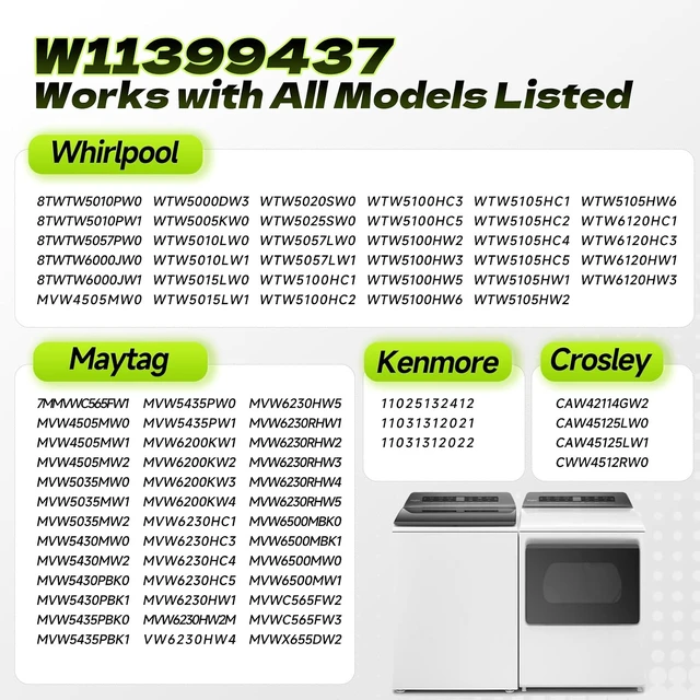 Alt view image 6 of 7 - W11399437 W11259498 Washer Drain Pump Assembly for Whirlpool Maytag Kenmore,B25-3A04 Washing Machine Drain Pump Replace W11259498 4961028 AP6974144 PS12731241 EAP12731241