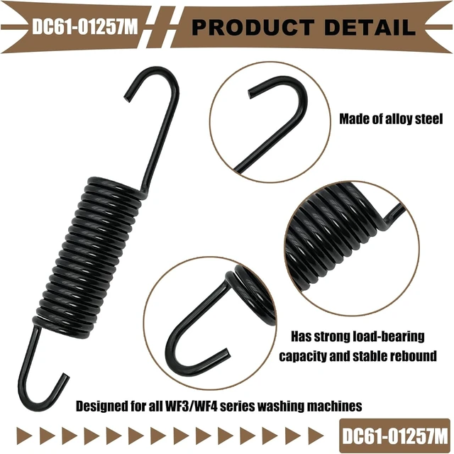 Alt view image 4 of 7 - washer suspension spring,DC61-01257M Washing Machine Suspension Spring, 2-Pack, Replaces AP5955135/3990661/PS4275961, Fits All WF3/WF4 Models- samsung washer hanger spring dc61-01257m