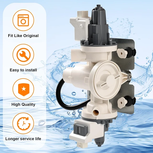 Alt view image 4 of 7 - Upgrade W11458345 Water Drain Pump Assembly Compatible with Whirlpool Washer Replacement Part W11316609 W11319789 W10918608 Washing Machine Circulation Pump