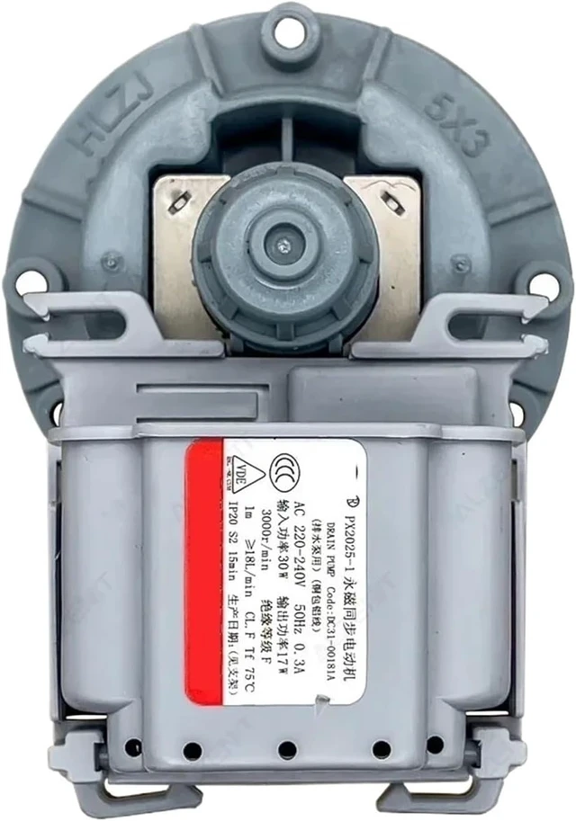 Alt view image 4 of 6 - PX2025-1 DC31-00181A Drain Pump Motor ,Compatible For Samsung Washer,220-240V 30W High Speed Drain Pump Motor, Standard PX2025-1 Replacement DC31-00181A Parts Washing Machine Drainage System