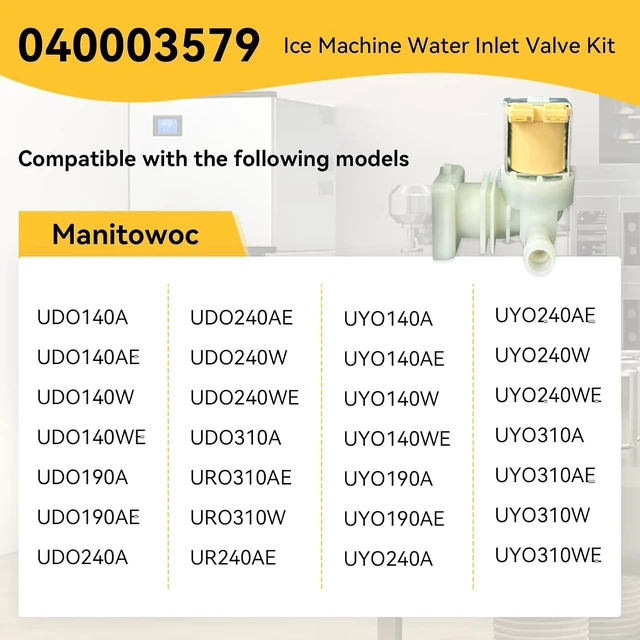 Alt view image 6 of 6 - 040003579 Ice Machine Water Inlet Valve Compatible with Manitowoc Ice Machines, Replacement Part 040003579 MAN040003579 33129042
