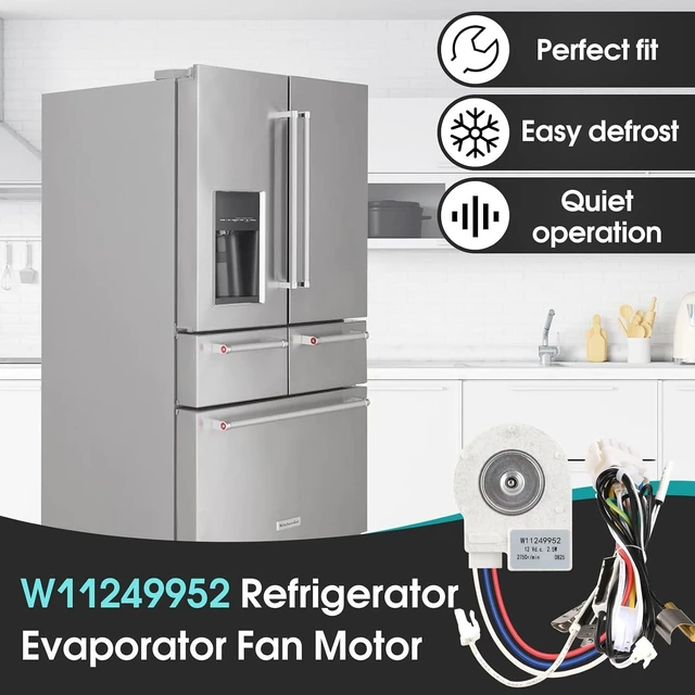 Alt view image 4 of 7 - W11249952 Evaporator Fan Motor Compatible with Whirlpool KitchenAid Maytag Refrigerator, Replacement Part W11039078 4816041 AP6796905 PS12584140 EAP12584140 DLB5985WPED