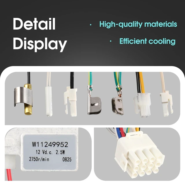 Alt view image 3 of 7 - W11249952 Evaporator Fan Motor Compatible with Whirlpool KitchenAid Maytag Refrigerator, Replacement Part W11039078 4816041 AP6796905 PS12584140 EAP12584140 DLB5985WPED