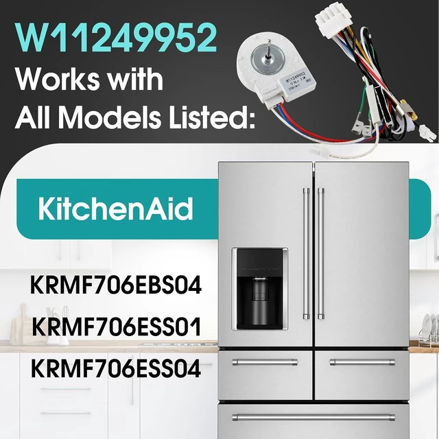 Alt view image 7 of 7 - W11249952 Evaporator Fan Motor Compatible with Whirlpool KitchenAid Maytag Refrigerator, Replacement Part W11039078 4816041 AP6796905 PS12584140 EAP12584140 DLB5985WPED