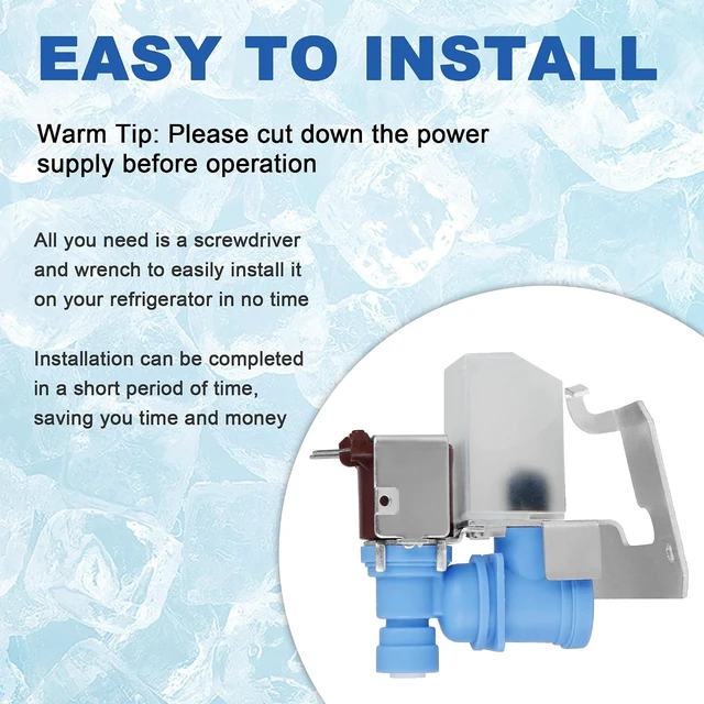 Alt view image 2 of 7 - WR57X10033 riv-11ae-2 Refrigerator Icemaker Water Inlet Valve Compatible with G-E Hot-point Ken-more 1/4" Inlet Fitting Icemaker Water Inlet Valve Replaces WR57X0093-1 Year Warranty By Fetechmate