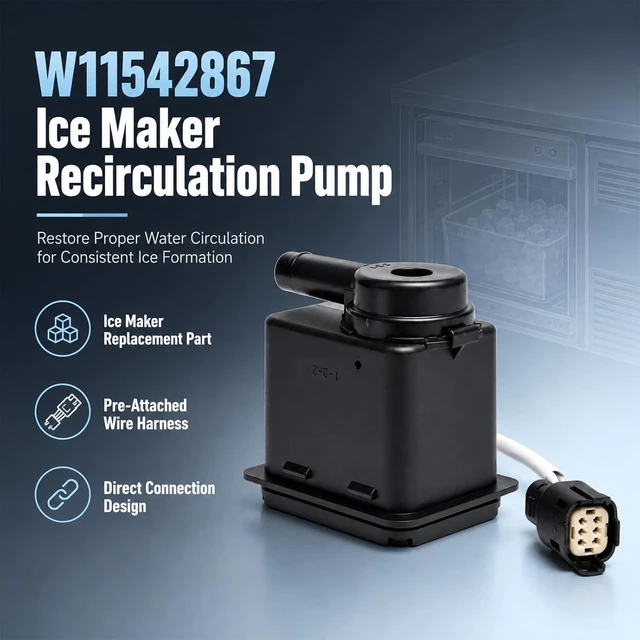 Alt view image 5 of 7 - W11542867 Ice Maker Circulation Water Pump,Fits Whirlpool KitchenAid Kenmore Jennair Ice Makers - Replaces W11176264 W11325175 W10747426 W11439191 W10908287