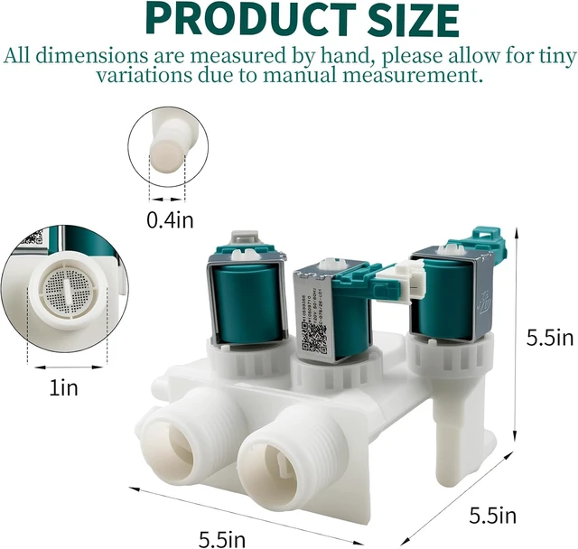 Alt view image 3 of 6 - W10599356 W10509710 Washer Water Inlet Valve for Whirlpool Washing Machine,for Whirlpool Maytag Amana Washers, Replace W10599356 W10509710 3023192, Fix Washer Inlet Failure/Slow Fill/Continuous Intake