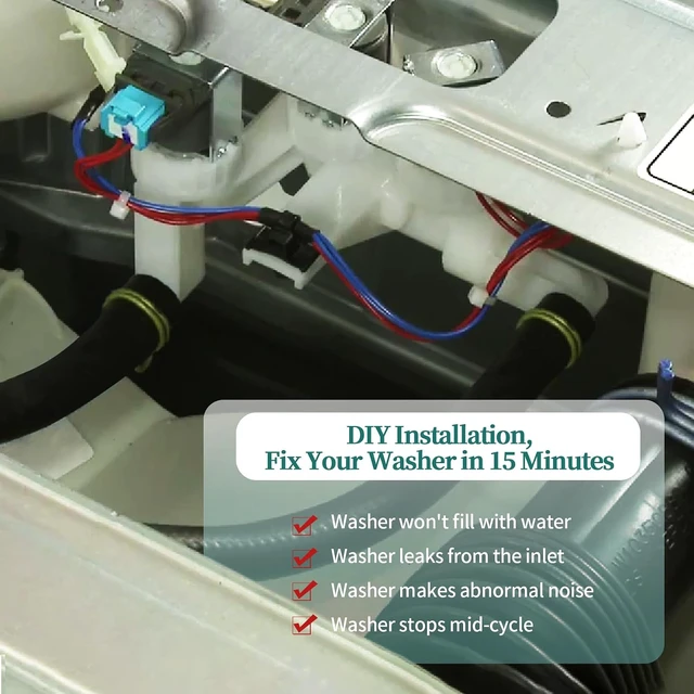 Alt view image 5 of 6 - W10599356 W10509710 Washer Water Inlet Valve for Whirlpool Washing Machine,for Whirlpool Maytag Amana Washers, Replace W10599356 W10509710 3023192, Fix Washer Inlet Failure/Slow Fill/Continuous Intake