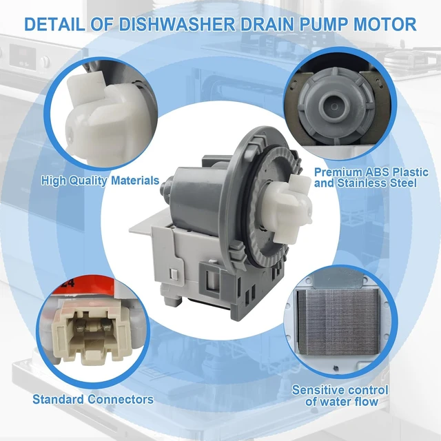 Alt view image 3 of 7 - 5304519271 2718A Dishwasher Drain Pump Assembly Compatible with Frigidaire,Compatible with Kenmore Electrolux Ikea Dishwasher Machine, Replace 4920459 AP6834625 PS12705674 EAP12705674 120V 60Hz 0.7A