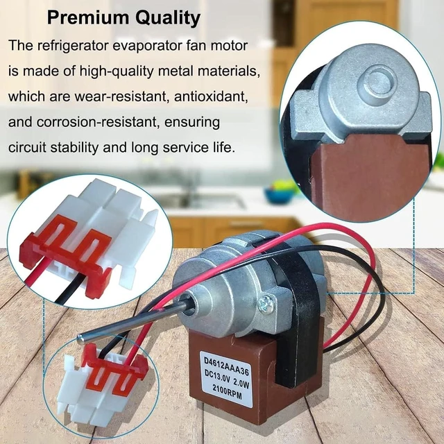 Alt view image 6 of 7 - 3015924900 Refrigerator Evaporator Fan Motor Part# D4612AAA36 Compatible with Kenmore Fits Replace 11173027711, 11173022120