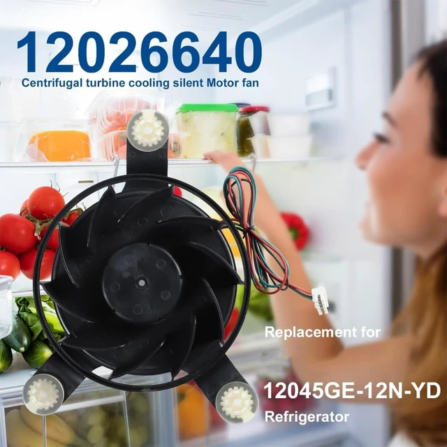 Alt view image 7 of 7 - 12026640 Noise Reducing Refrigerator Evaporator Fan Motor Centrifugal Turbines Cooling Quiet Motor Fan Refrigerator Part
