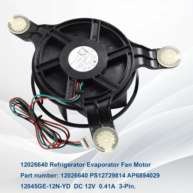 Alt view image 2 of 7 - 12026640 Noise Reducing Refrigerator Evaporator Fan Motor Centrifugal Turbines Cooling Quiet Motor Fan Refrigerator Part