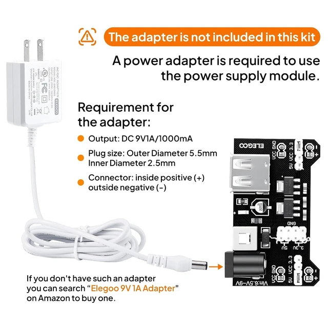 Alt view image 4 of 6 - Upgraded Electronics Fun Kit w/Power Supply Compatible with Arduino,PDF Tutorials, Power Supply Module, Jumper Wire, Precision Potentiometer, 830 tie-Points Breadboard, 300+ Components