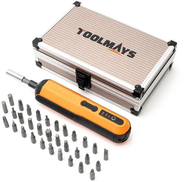 Main image of Electric Screwdriver, Cordless Screwdriver Kit, 4V 3-Speed Magnetic Bits Precision Screwdriver Set, Rechargeable Power Screwdriver, with Aluminium Box