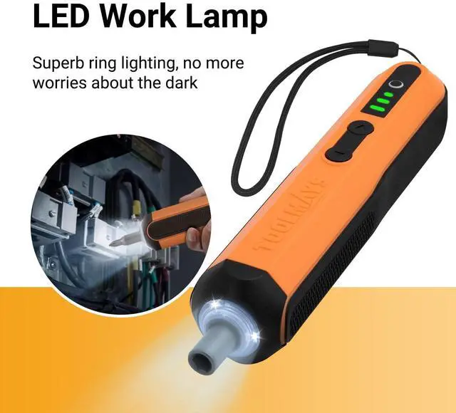 Alt view image 5 of 7 - Electric Screwdriver, Cordless Screwdriver Kit, 4V 3-Speed Magnetic Bits Precision Screwdriver Set, Rechargeable Power Screwdriver, with Aluminium Box