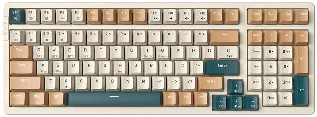 Main image of Wireless Mechanical Keyboard, Triple Mode 2.4G/USB-C/BT Gaming Keyboards 100 Keys RGB Backlit, Brown Switch Rechargeable | Brown Combo