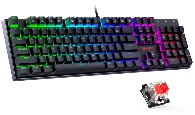 Main image of Mechanical Gaming Keyboard with Red Switches, Wired Keyboard Mechanical with RGB Backlit, Fully Progammable, Durable Aluminum Frame, Anti-Ghosting for PC Windows Mac, K565, Black