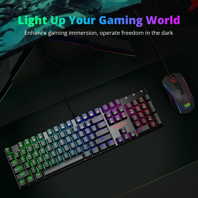 Alt view image 4 of 7 - Mechanical Gaming Keyboard with Red Switches, Wired Keyboard Mechanical with RGB Backlit, Fully Progammable, Durable Aluminum Frame, Anti-Ghosting for PC Windows Mac, K565, Black