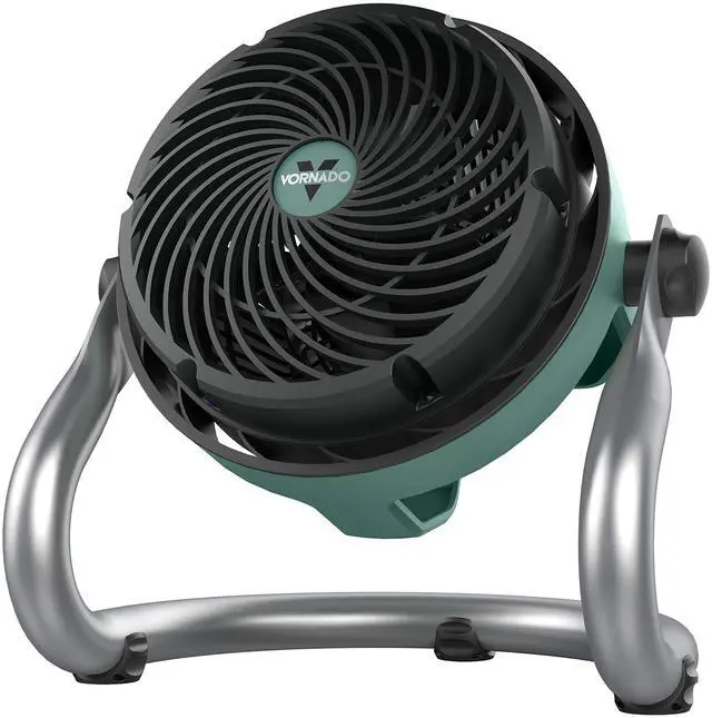 Main image of EXO51 Small Heavy Duty Air Circulator, 3-Speed High Velocity Shop Fan, Dustproof and Water-Resistant, Powerful Motor, Industrial High Impact Case, Whole Room Air Circulator, Green