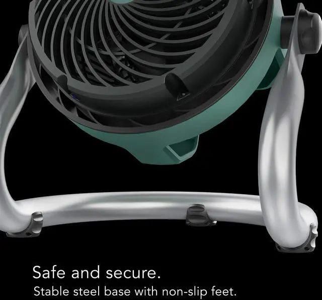 Alt view image 6 of 6 - EXO51 Small Heavy Duty Air Circulator, 3-Speed High Velocity Shop Fan, Dustproof and Water-Resistant, Powerful Motor, Industrial High Impact Case, Whole Room Air Circulator, Green