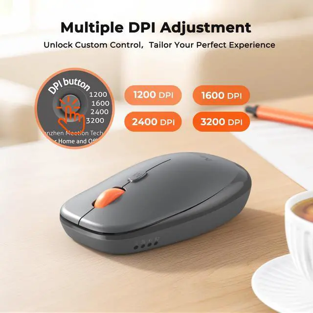 Alt view image 5 of 7 - Wireless Keyboard and Mouse, Ultra Slim Multi-Device Bluetooth Keyboard Mouse, Low-Profile Full Size Keyboard, 1200-3200 DPI Mice, for Computer PC Laptop Tablet iPad, Windows/Mac/iOS