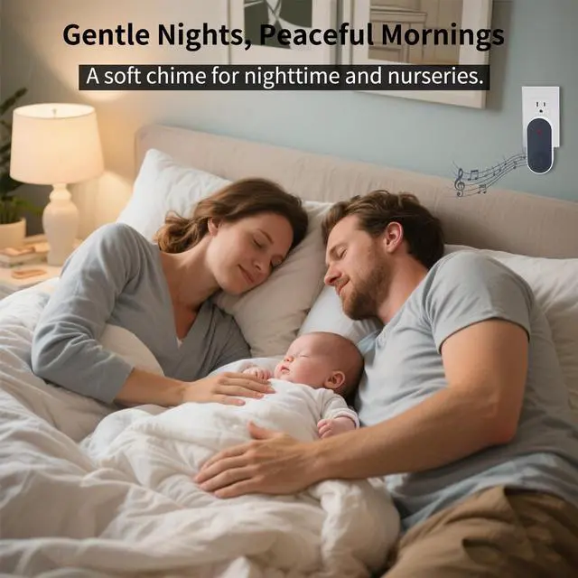 Alt view image 3 of 7 - Wireless Doorbell for Home Plug and Play 115dB Battery Door Bell for Classroom Easy to Install with 36 Chimes & 5 Volume Levels Loud Enough LED Flashing for Kids Room Office Battery Operated