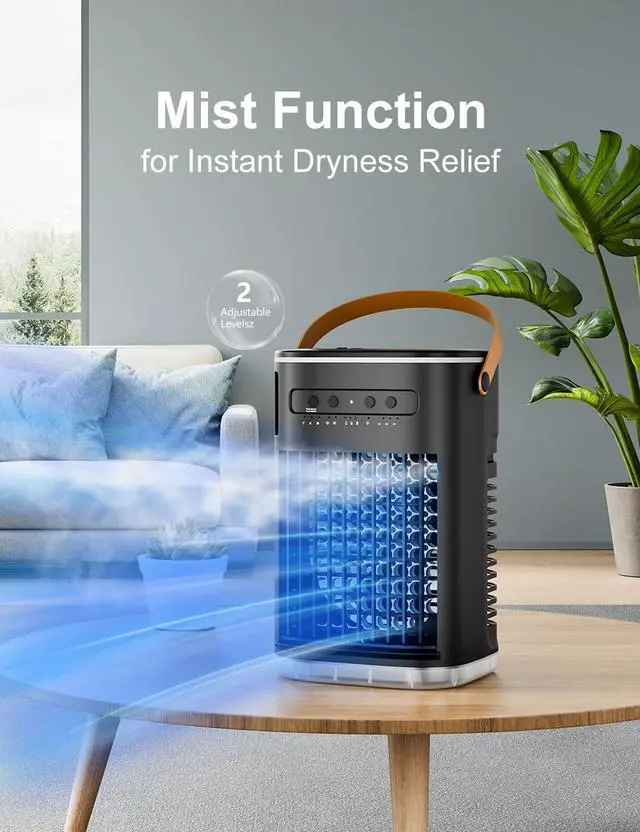 Alt view image 3 of 7 - Mini Air Conditioner for Car, 2Ice packs & 1.2L Water Tank