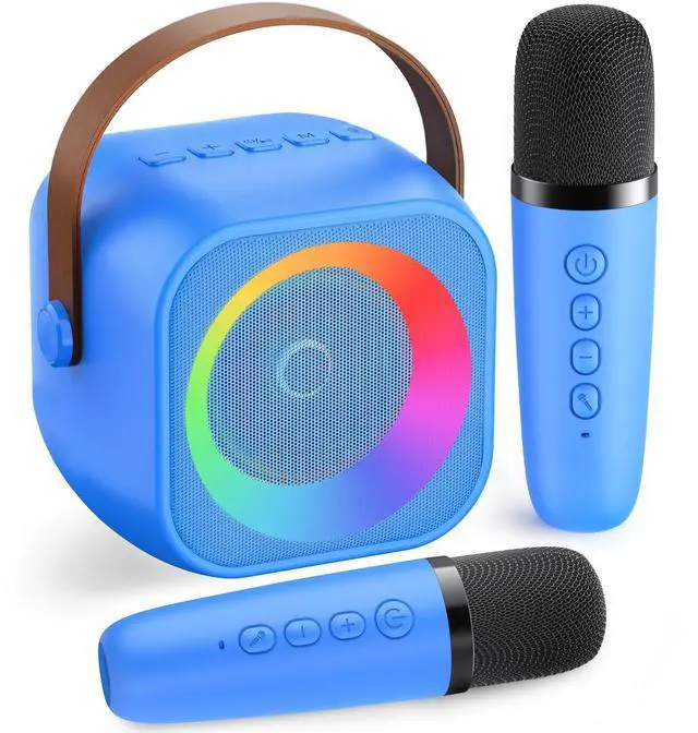 Main image of Mini Karaoke Machine for Kids Adults: Portable Bluetooth Karaoke Speaker with 2 Wireless Microphones, Karaoke Gifts for Girls Boys Ages 4-12+ Years Old Christmas Birthday Home Party(Navy Blue)