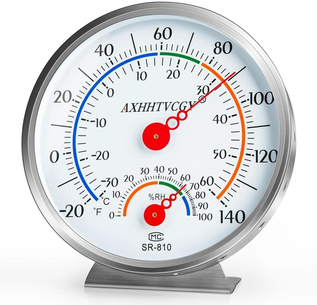 Main image of Indoor Outdoor Thermometer Hygrometer, Large Dial | Waterproof, Wall Mount, Accurate & Easy to Read, For Home, Garden, Patio, Greenhouse, Farmhouse Decor