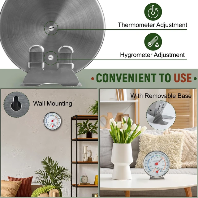 Alt view image 5 of 7 - Indoor Outdoor Thermometer Hygrometer, Large Dial | Waterproof, Wall Mount, Accurate & Easy to Read, For Home, Garden, Patio, Greenhouse, Farmhouse Decor