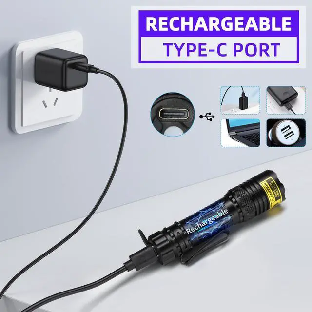 Alt view image 7 of 7 - 365nm UV Flashlight Black Light, Mini but Powerful Blacklight USB- C Rechargeable, Focusable Woods Lamp Water Resistant, Detector for Pet Urine, AC Leak Detection, Curing Resin