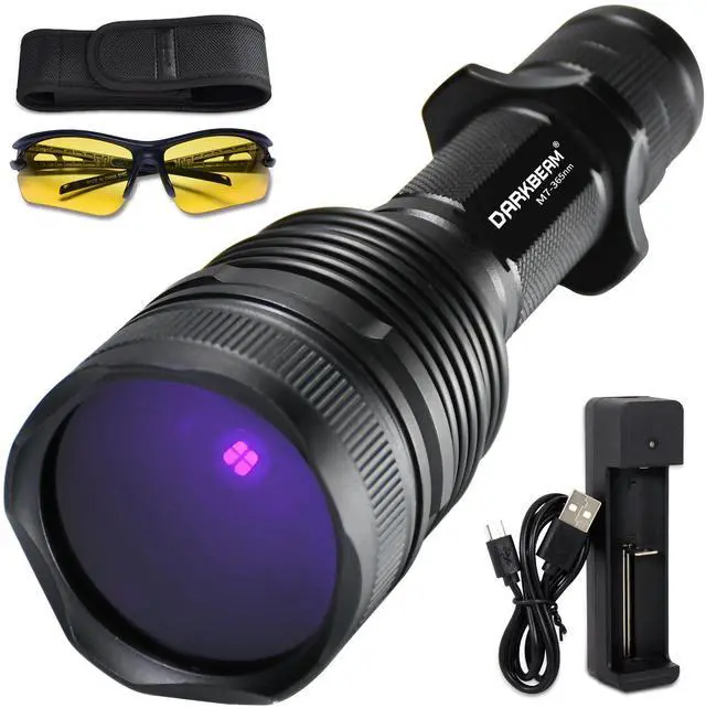 Main image of UV Flashlight 365nm Black Light - Woods Lamp 20W High Power Rechargeable Ultraviolet Light with Filter - Detector for Pet Urine & Leak, Resin Curing, Blood Tracking, Searching Rocks/Scorpion