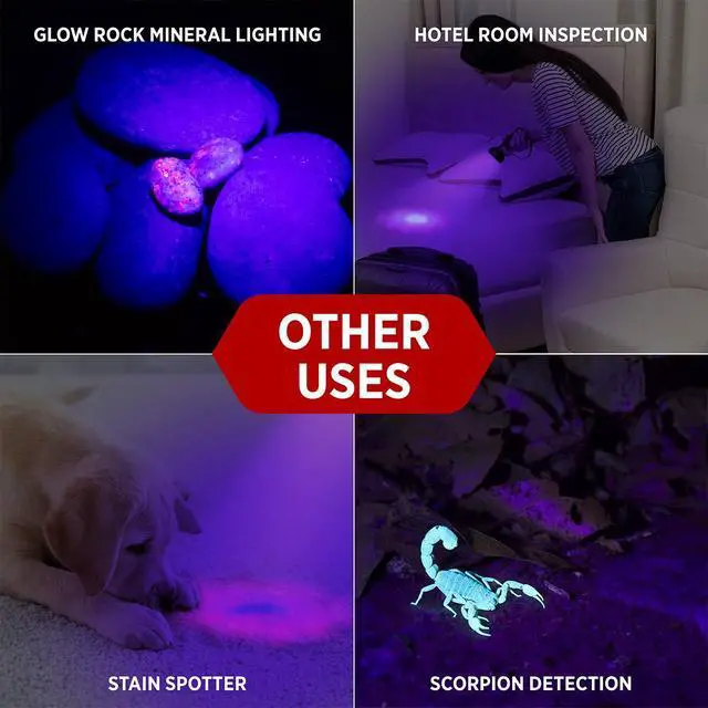 Alt view image 6 of 7 - UV Flashlight Black Light from 68 LED Blacklight Flashlight Dog/Cat Pet Urine Detector, Scorpion, Bed Bug, Resin Curing, Dog Stain, and Carpet Odor Eliminator Remover, ID Checking_XR68