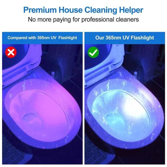Alt view image 3 of 7 - X7 Pro 365nm UV Light Blacklight Flashlights: LED Black Light Flashlite Professional Ultraviolet Flashlight Pet Urine Detector for Dog Cat, Resin Curing and Rock Hunting(Batteries are Included)