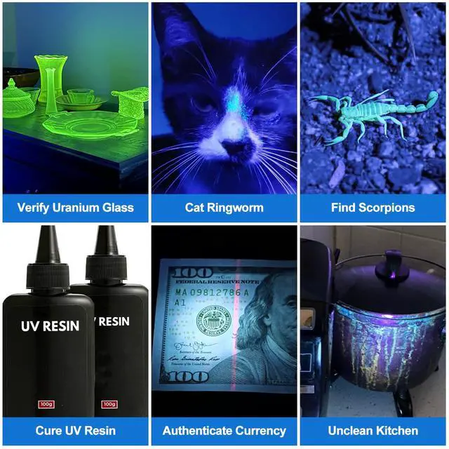 Alt view image 5 of 7 - X7 Pro 365nm UV Light Blacklight Flashlights: LED Black Light Flashlite Professional Ultraviolet Flashlight Pet Urine Detector for Dog Cat, Resin Curing and Rock Hunting(Batteries are Included)