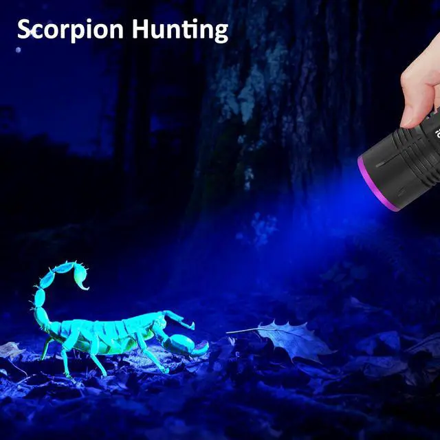 Alt view image 7 of 7 - 365nm UV Flashlight Rechargeable Black Light Flashlight Powerful, LCD Display Handheld UV Light for Pet Urine Detection,Resin Curing,Travel,Yooperlite,Scorpion,Blood Tracking,Rocks,Minerals,AC Leak
