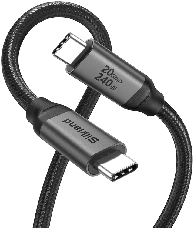 Main image of Silkland USB C Monitor Display Cable 5FT, 8K@30Hz, 4K@144Hz/120Hz, 4K@60Hz | USB C 3.2 Gen 2x2 Cable, 20Gbps Data Transfer, 240W PD Fast Charging, Compatible with iPhone 17, MacBook Pro, iPad, Monitor